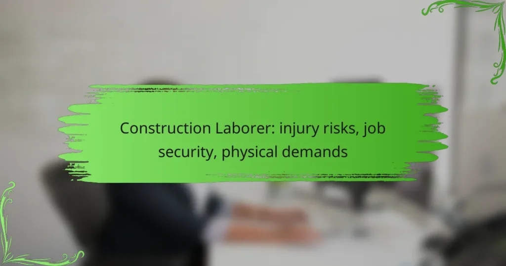 Construction Laborer: injury risks, job security, physical demands