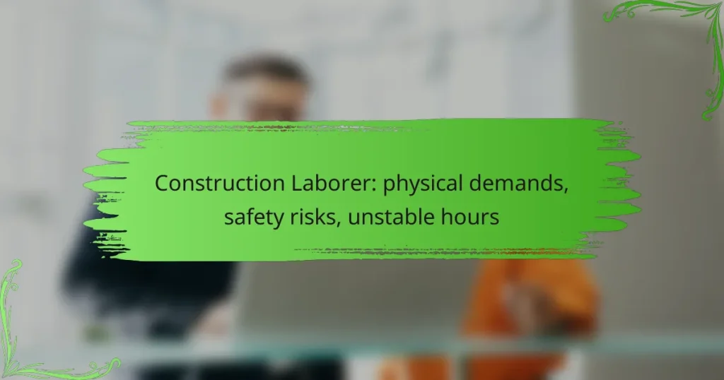 Construction Laborer: physical demands, safety risks, unstable hours