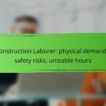 Construction Laborer: physical demands, safety risks, unstable hours