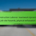 Construction Laborer: teamwork dynamics, job site hazards, physical exhaustion