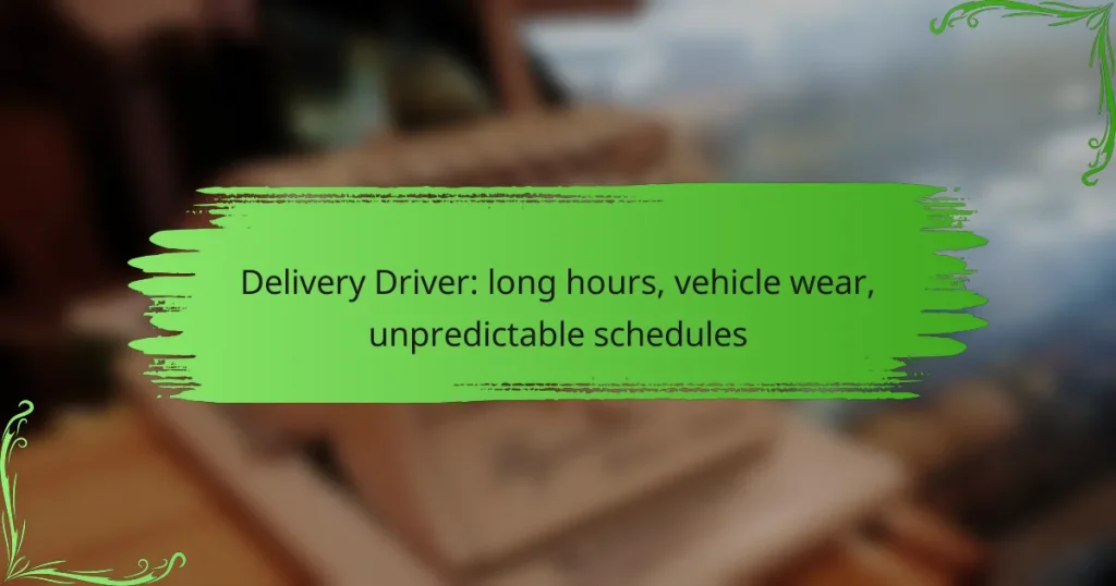 Delivery Driver: long hours, vehicle wear, unpredictable schedules