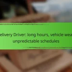 Delivery Driver: long hours, vehicle wear, unpredictable schedules