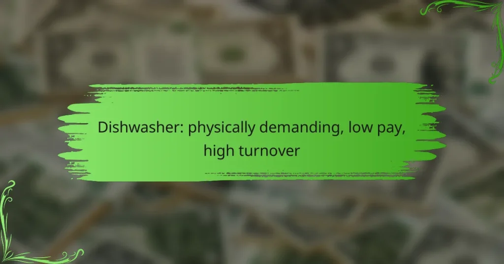 Dishwasher: physically demanding, low pay, high turnover