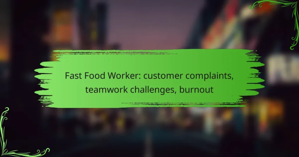Fast Food Worker: customer complaints, teamwork challenges, burnout