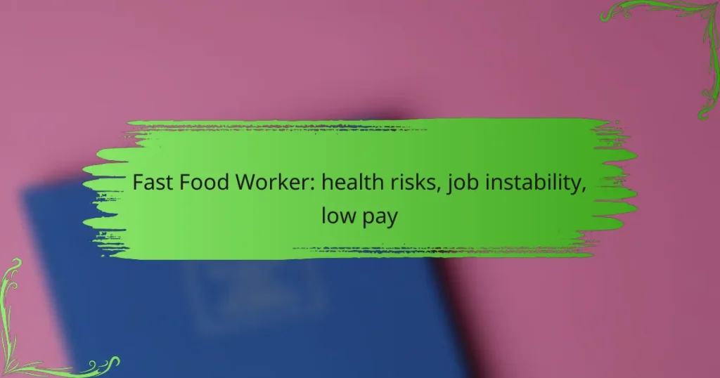 Fast Food Worker: health risks, job instability, low pay