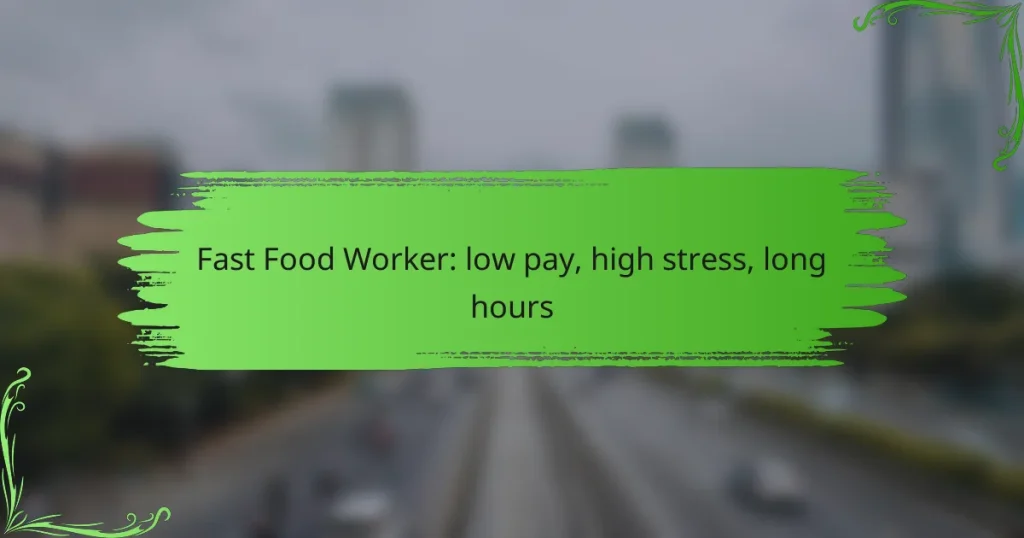 Fast Food Worker: low pay, high stress, long hours