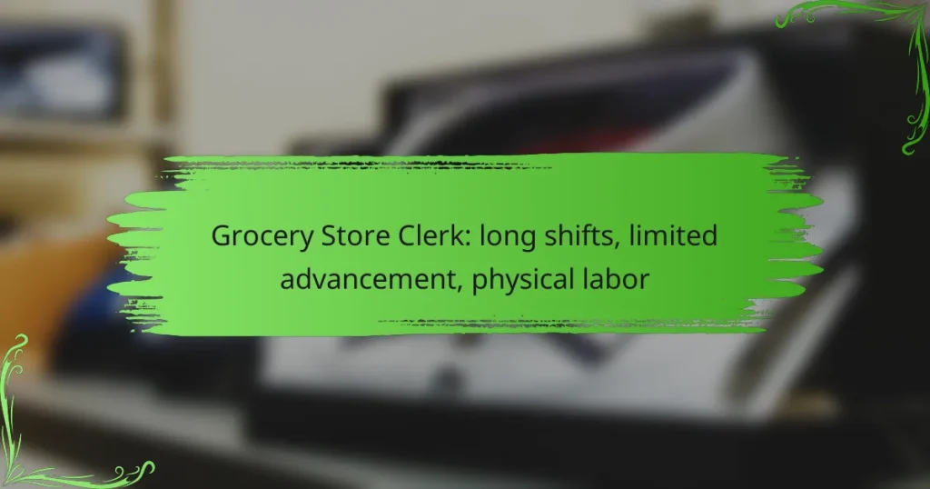 Grocery Store Clerk: long shifts, limited advancement, physical labor