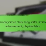 Grocery Store Clerk: long shifts, limited advancement, physical labor