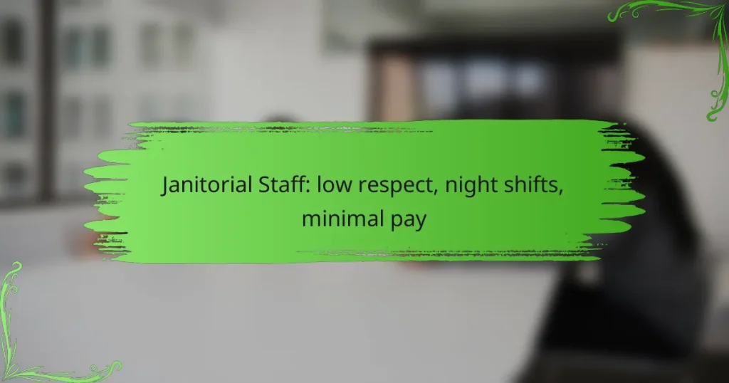 Janitorial Staff: low respect, night shifts, minimal pay