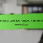 Janitorial Staff: low respect, night shifts, minimal pay