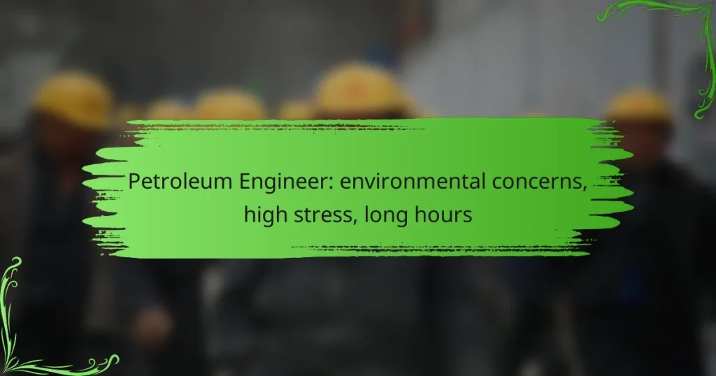 Petroleum Engineer: environmental concerns, high stress, long hours