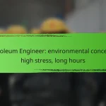 Petroleum Engineer: environmental concerns, high stress, long hours