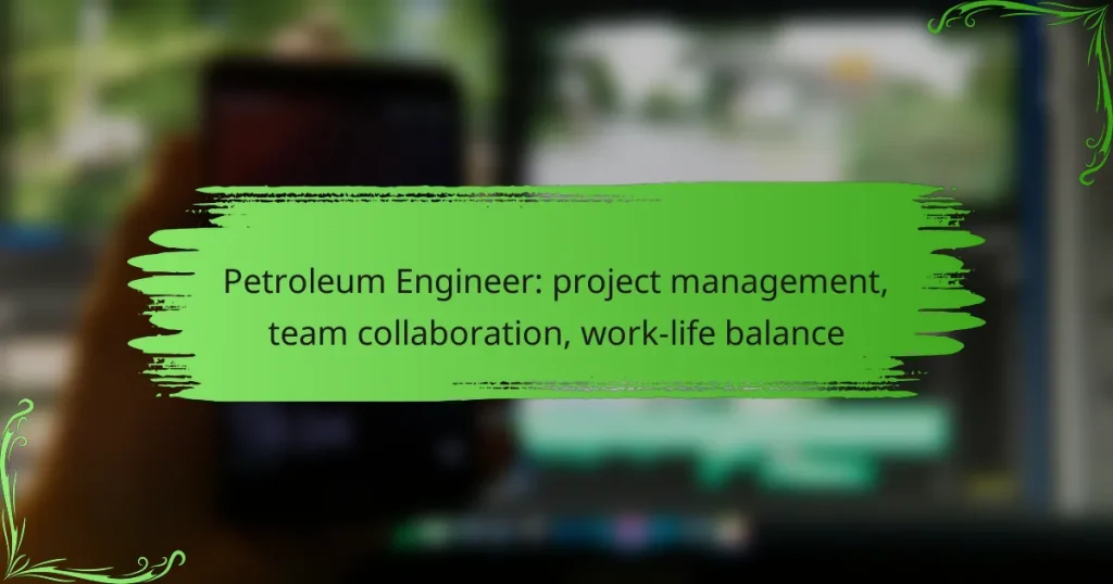 Petroleum Engineer: project management, team collaboration, work-life balance