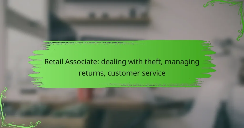 Retail Associate: dealing with theft, managing returns, customer service