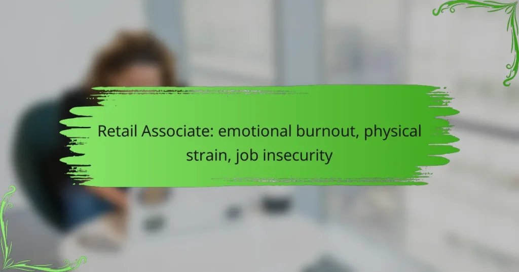 Retail Associate: emotional burnout, physical strain, job insecurity
