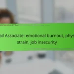 Retail Associate: emotional burnout, physical strain, job insecurity