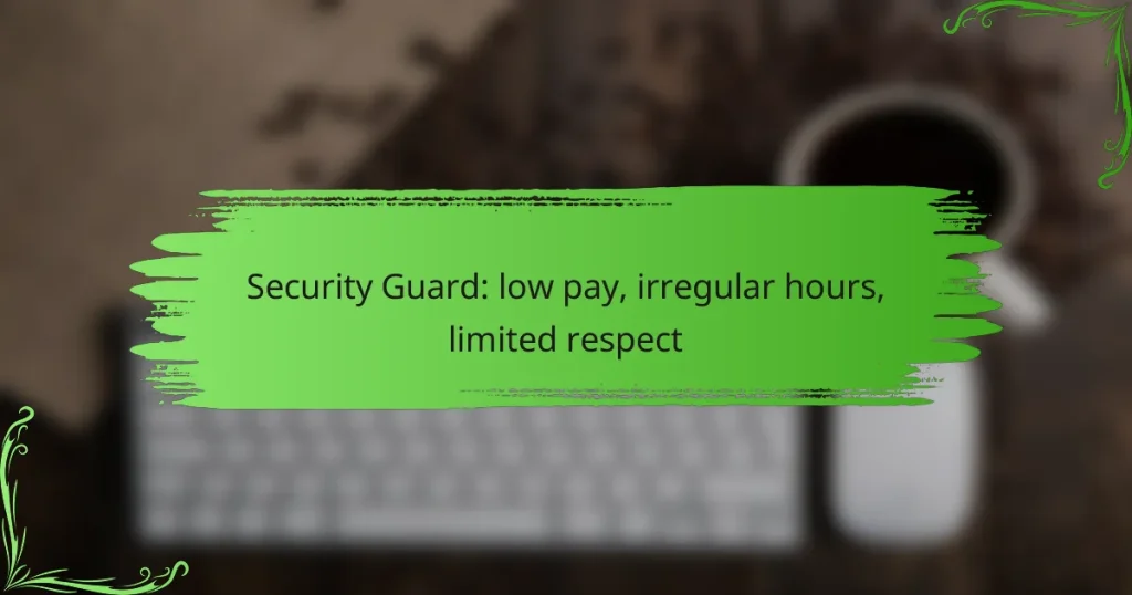 Security Guard: low pay, irregular hours, limited respect