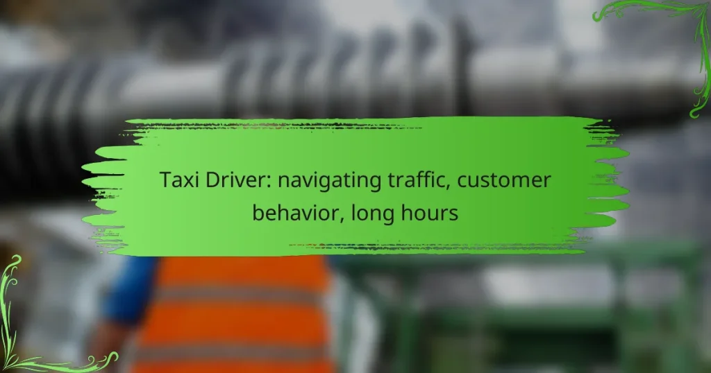 Taxi Driver: navigating traffic, customer behavior, long hours