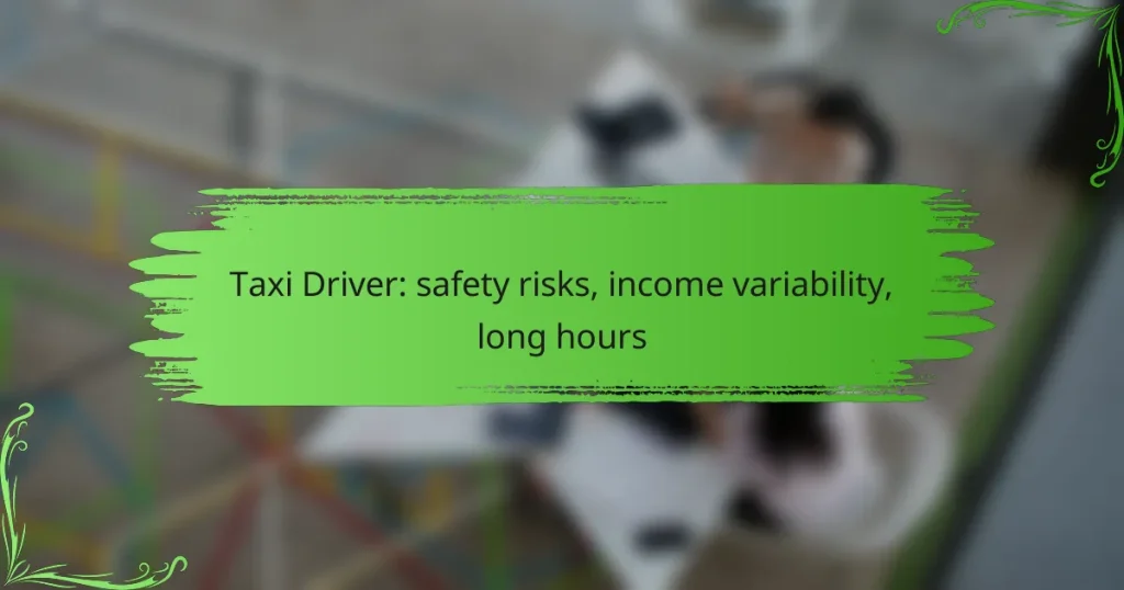 Taxi Driver: safety risks, income variability, long hours