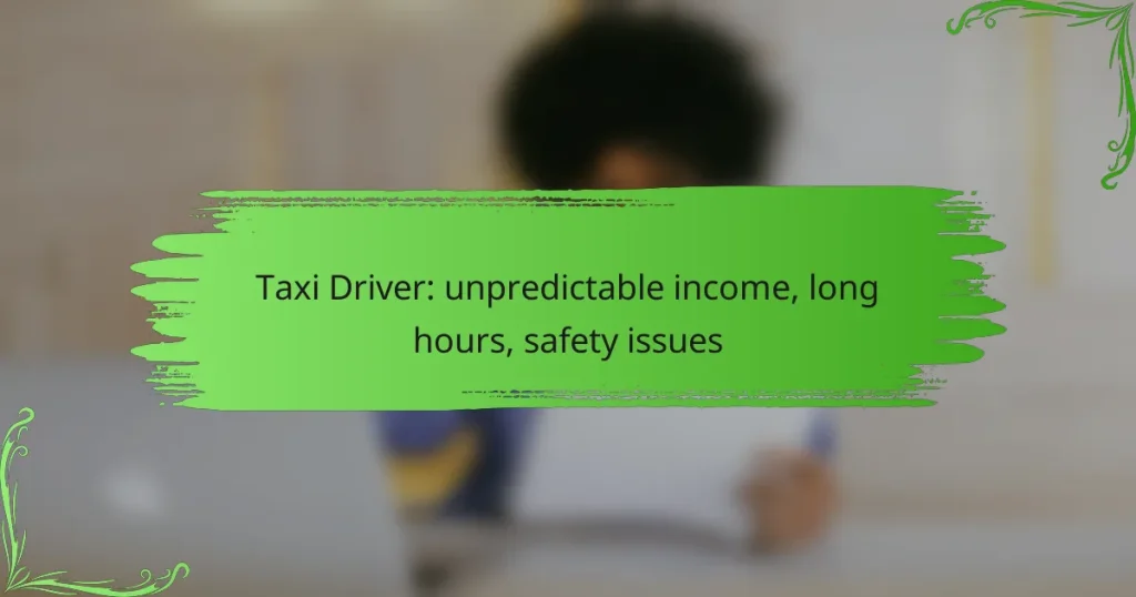 Taxi Driver: unpredictable income, long hours, safety issues