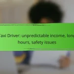 Taxi Driver: unpredictable income, long hours, safety issues