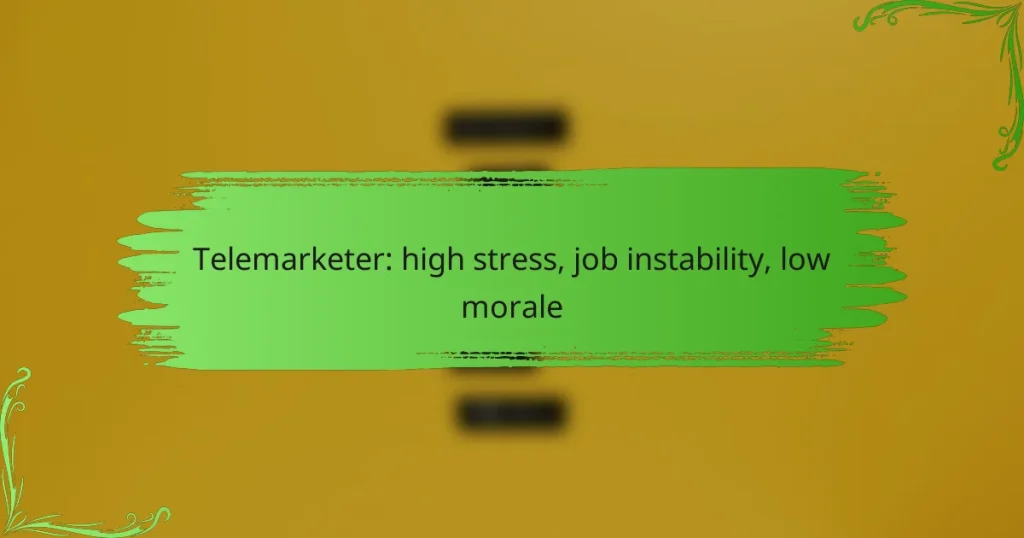 Telemarketer: high stress, job instability, low morale