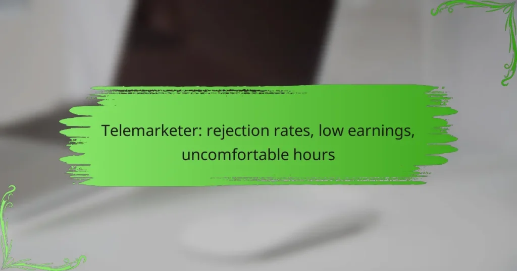 Telemarketer: rejection rates, low earnings, uncomfortable hours