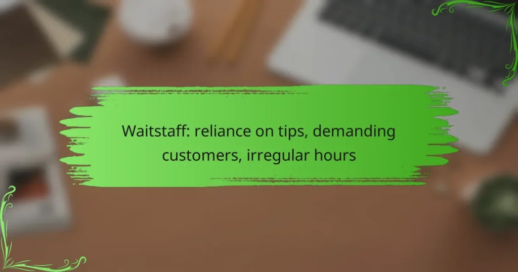 Waitstaff: reliance on tips, demanding customers, irregular hours