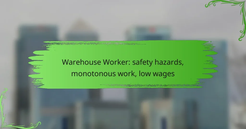 Warehouse Worker: safety hazards, monotonous work, low wages