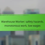 Warehouse Worker: safety hazards, monotonous work, low wages