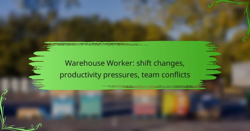 Warehouse Worker: shift changes, productivity pressures, team conflicts
