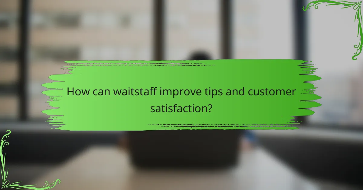 How can waitstaff improve tips and customer satisfaction?
