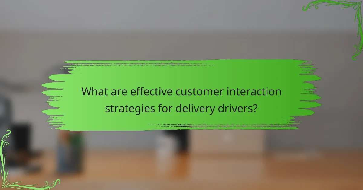 What are effective customer interaction strategies for delivery drivers?