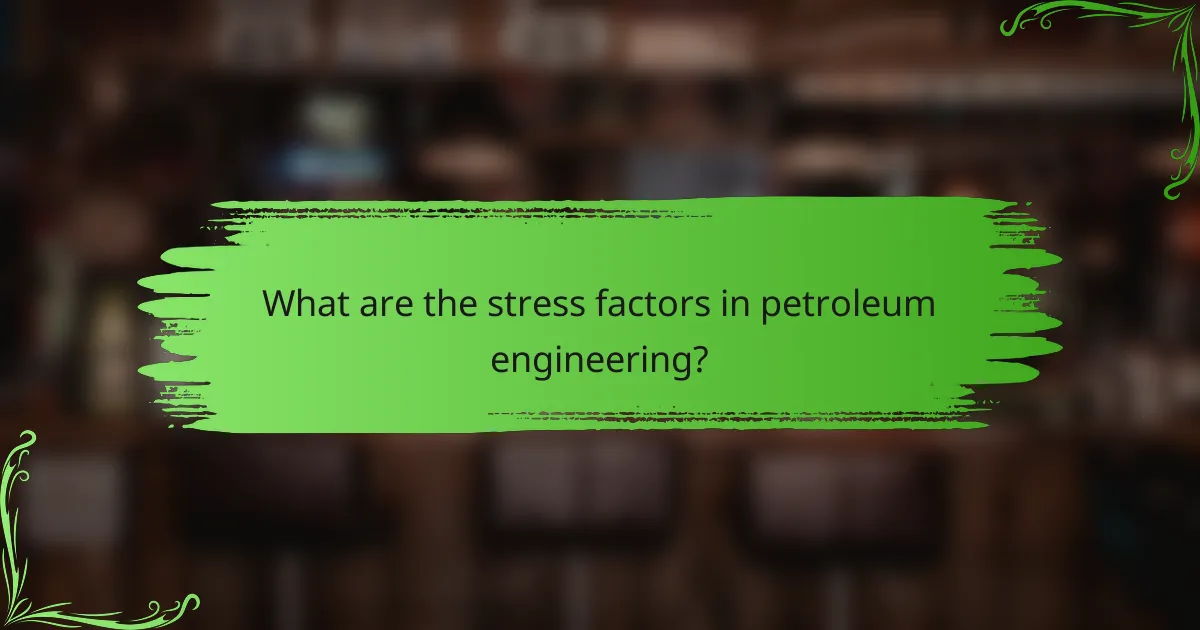 What are the stress factors in petroleum engineering?
